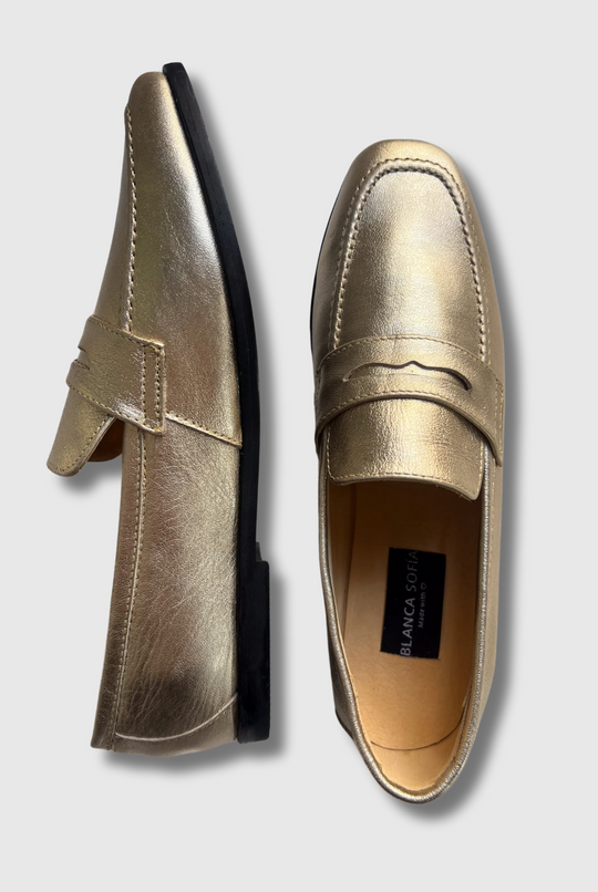 Mocasín Walk Perfect Gold / Cuero