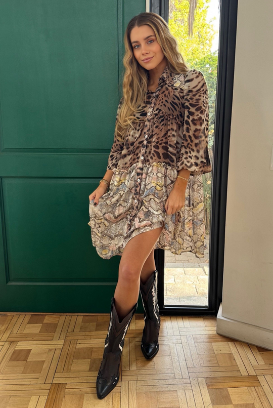 Vestido Sevilla Leopard Brown