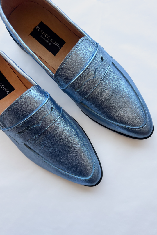 Mocasín Maia Sky Blue / Cuero