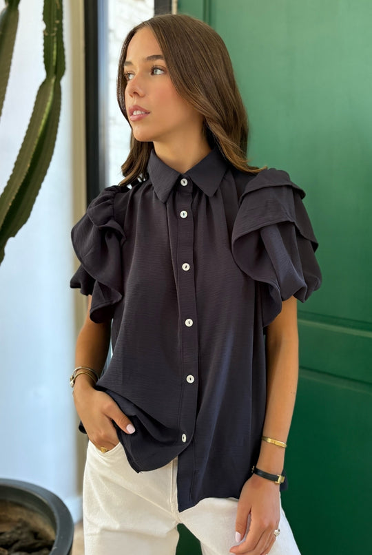 Blusa Amanda Doble Vuelo BLUE