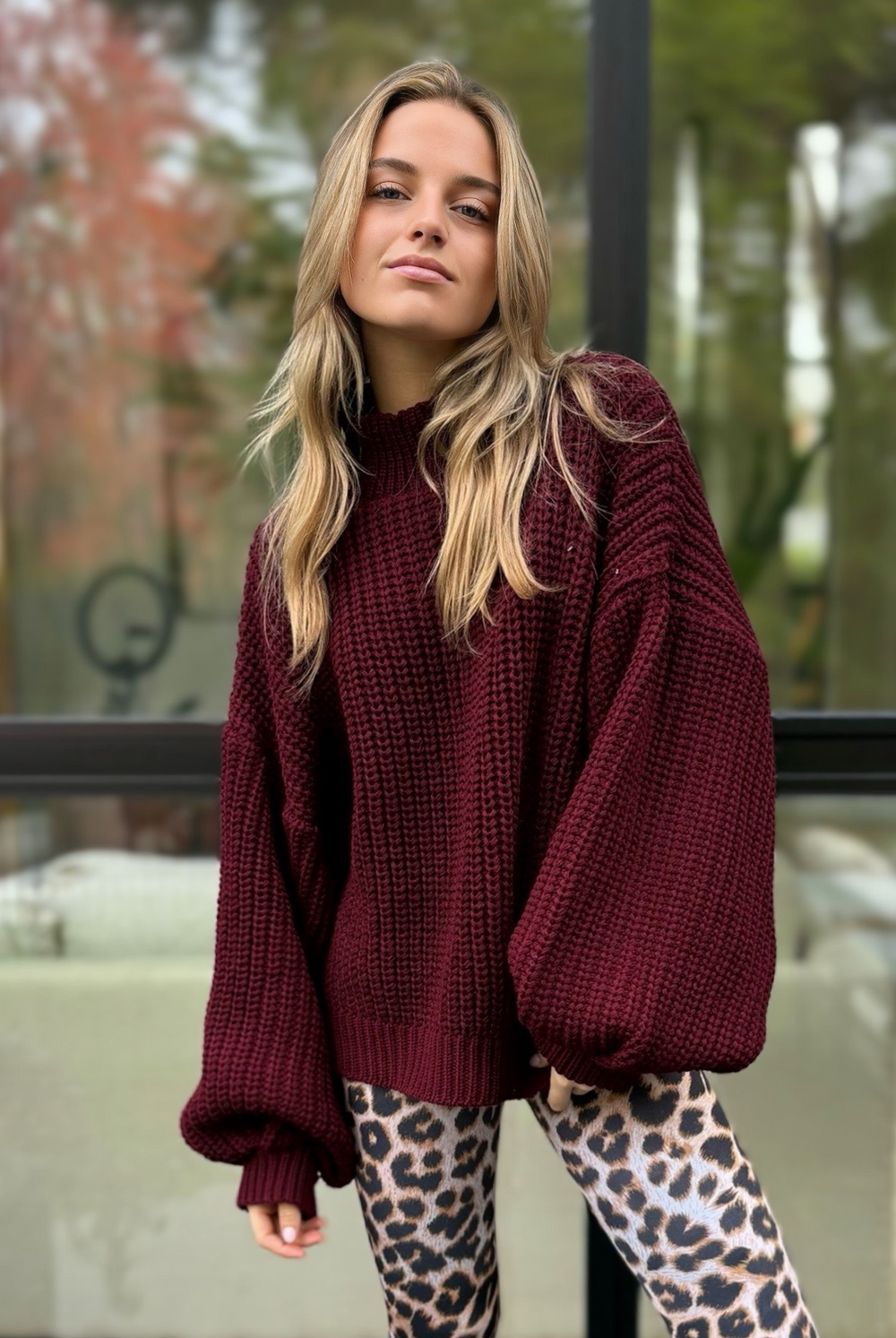 Sweater Blanca Sofía Burgundy