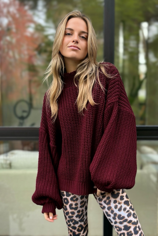 Sweater Blanca Sofía Burgundy