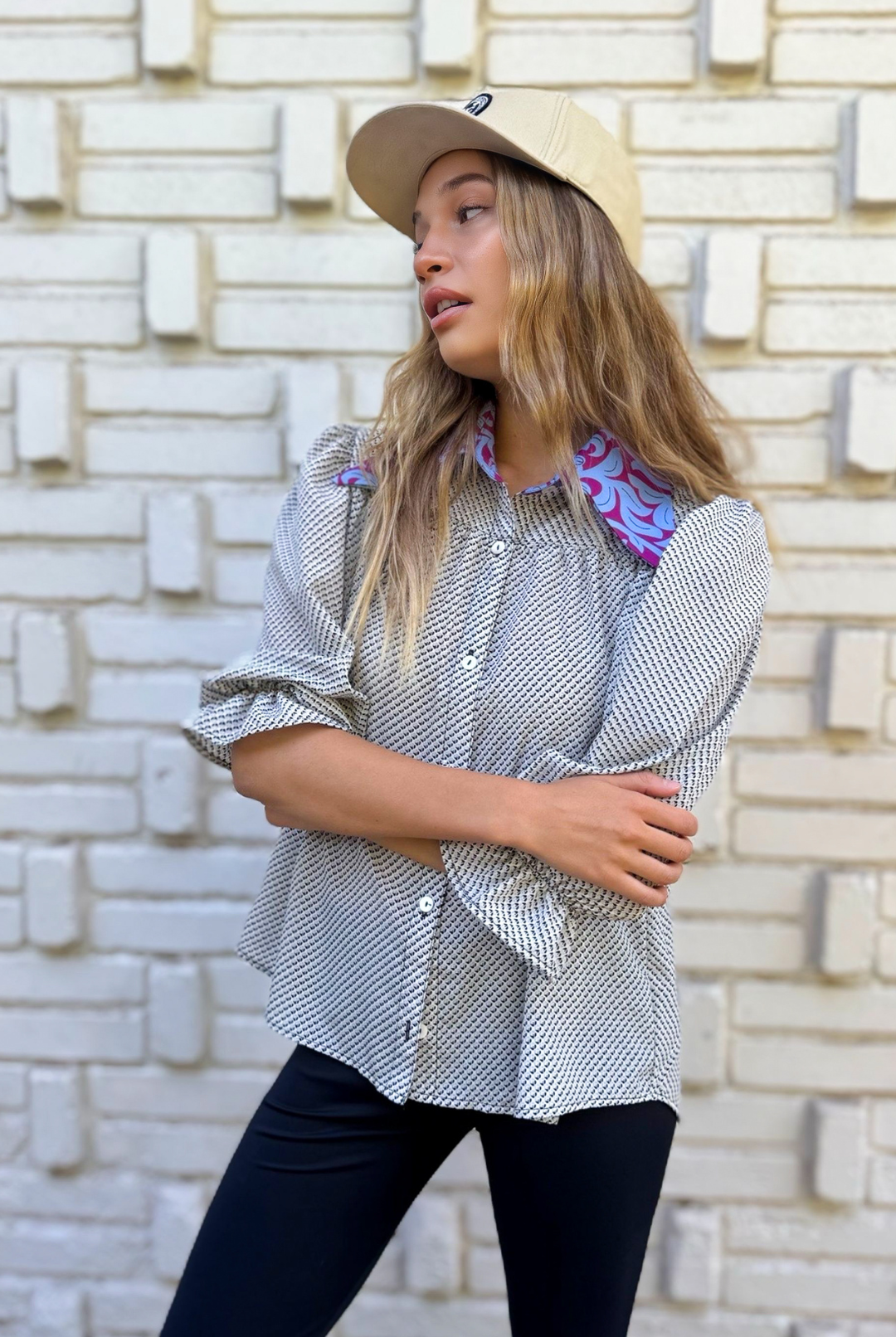 BLUSA RAFAELA WHITE/PURPLE