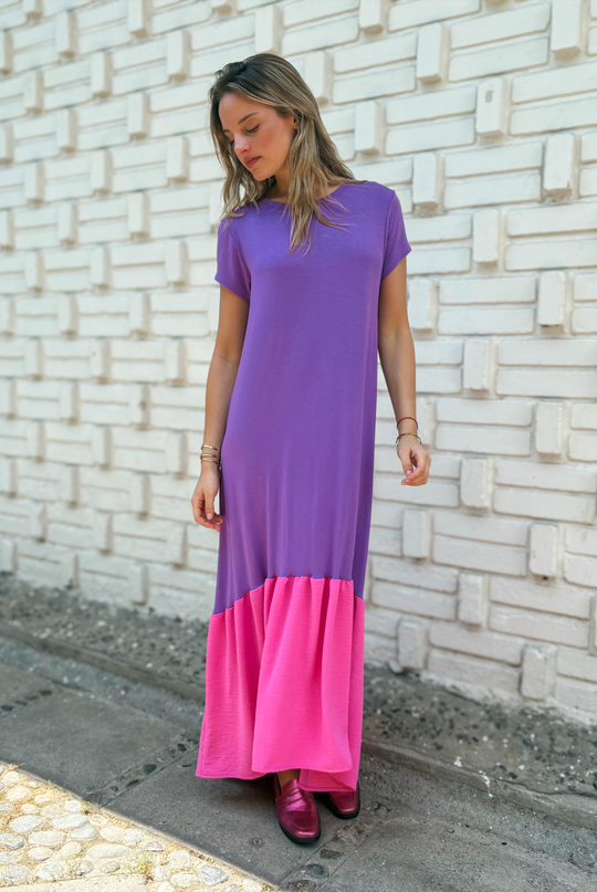 VESTIDO RUFALLO PURPLE/PINK