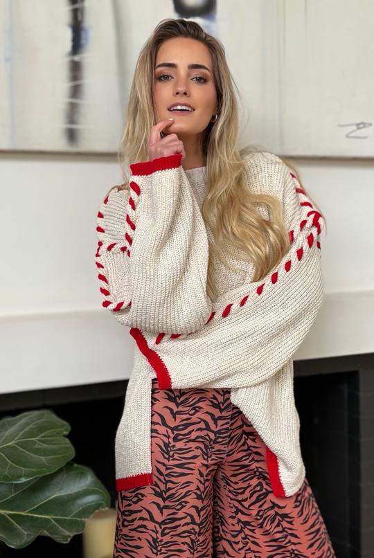 Sweater Berlín Beige/Red