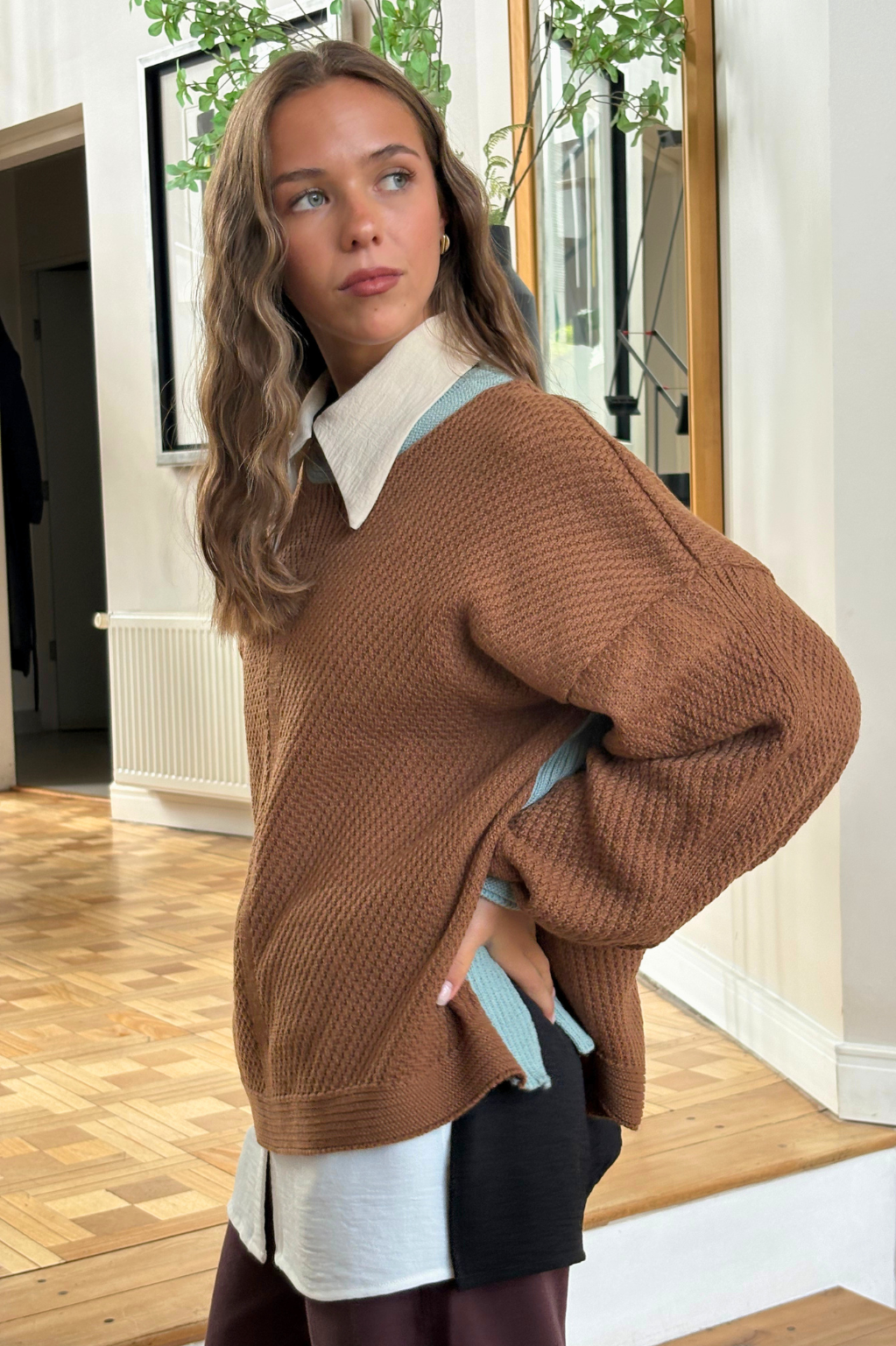 Sweater Lilian bicolor sky brown