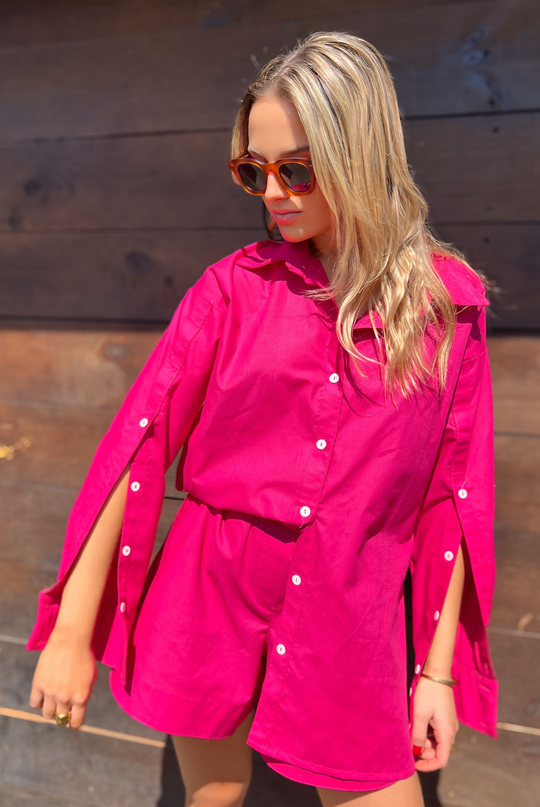 BLUSA BUTTON FUCSIA