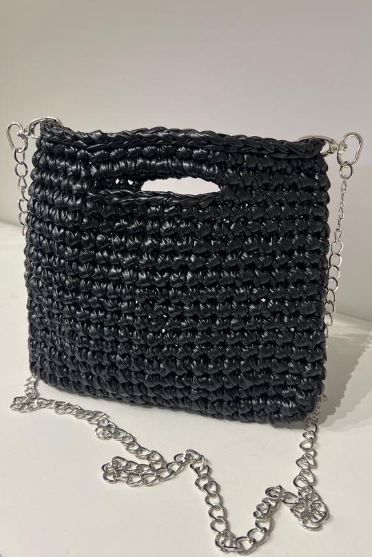 Cartera Rafia Black