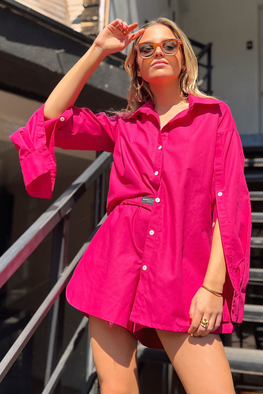 BLUSA BUTTON FUCSIA