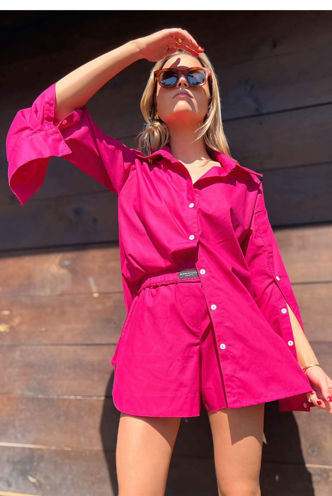 BLUSA BUTTON FUCSIA