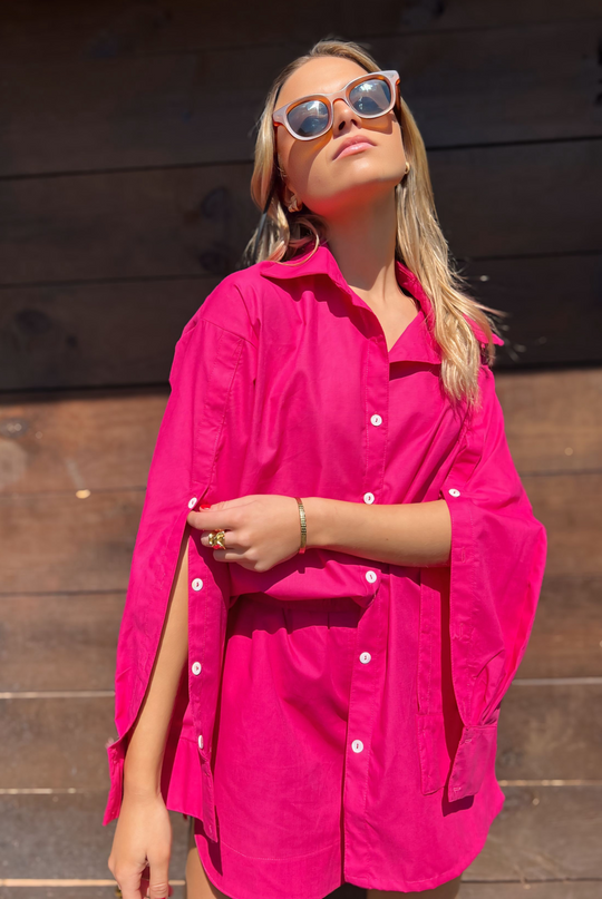 BLUSA BUTTON FUCSIA