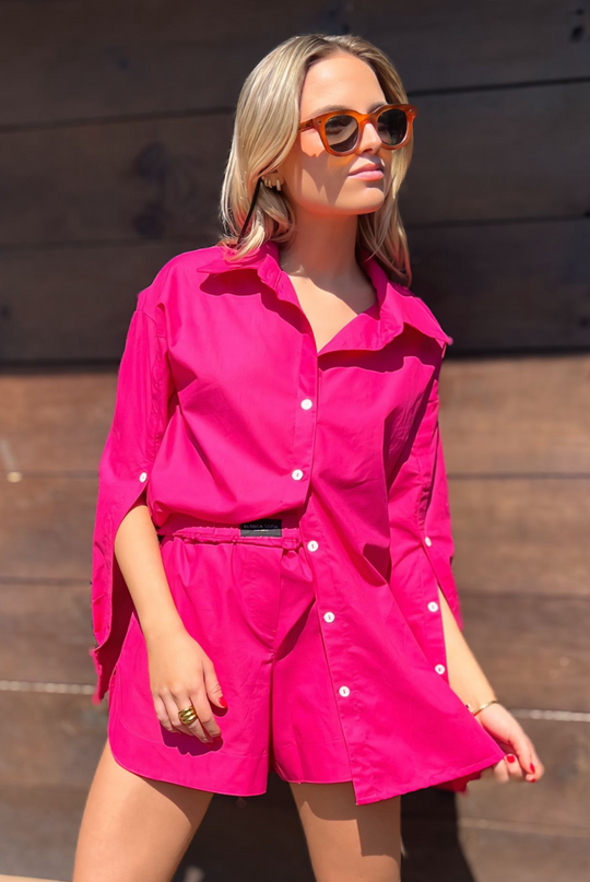 BLUSA BUTTON FUCSIA