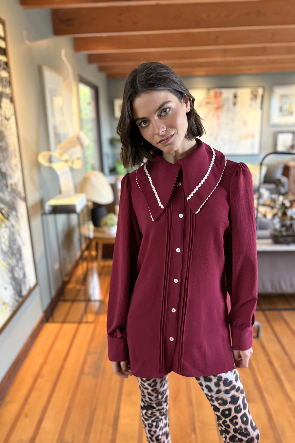 Blusa Queen Elisa Burgundy