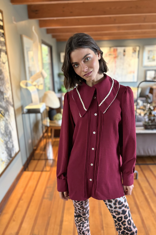 Blusa Queen Elisa Burgundy