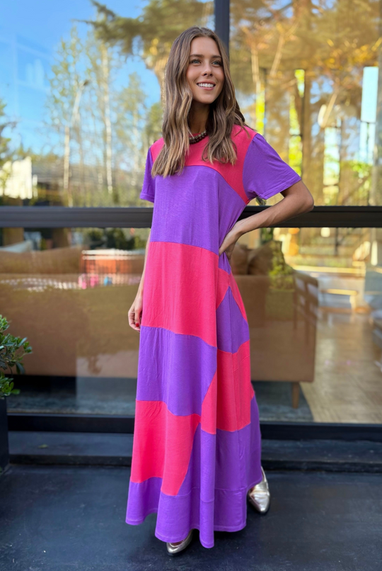PRE VENTA VESTIDO DELFI PINK/PURPLE