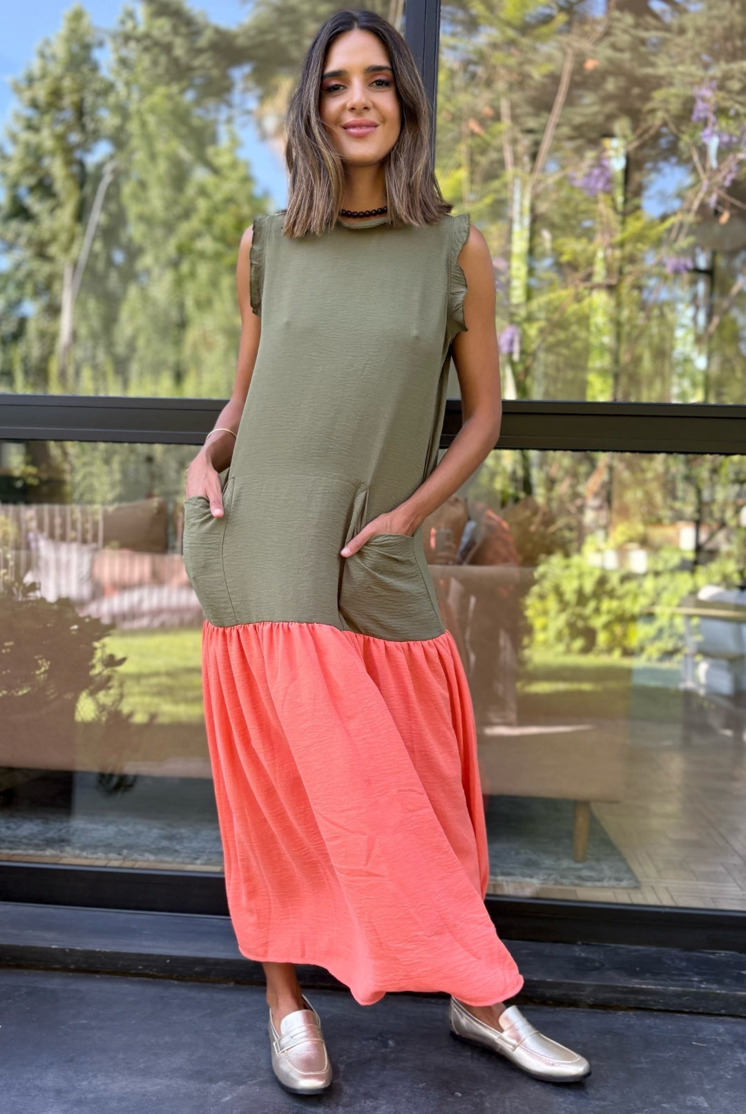 Vestido Italia GREEN / ORANGE