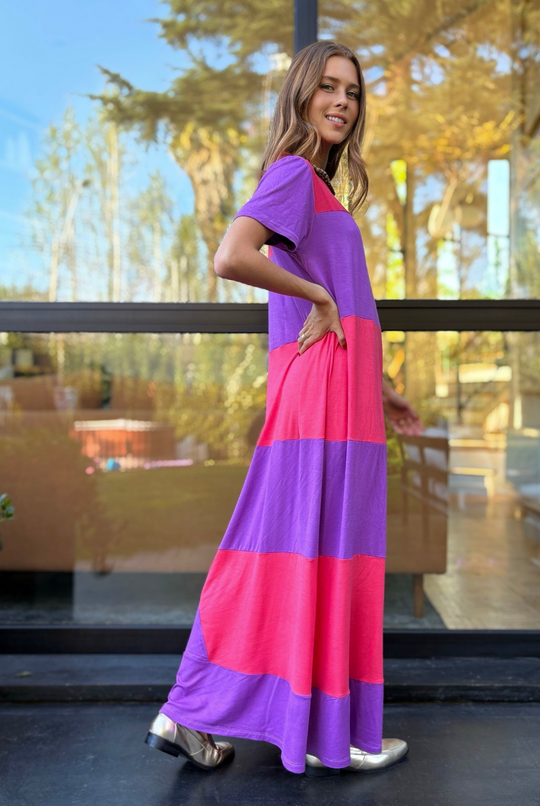 PRE VENTA VESTIDO DELFI PINK/PURPLE