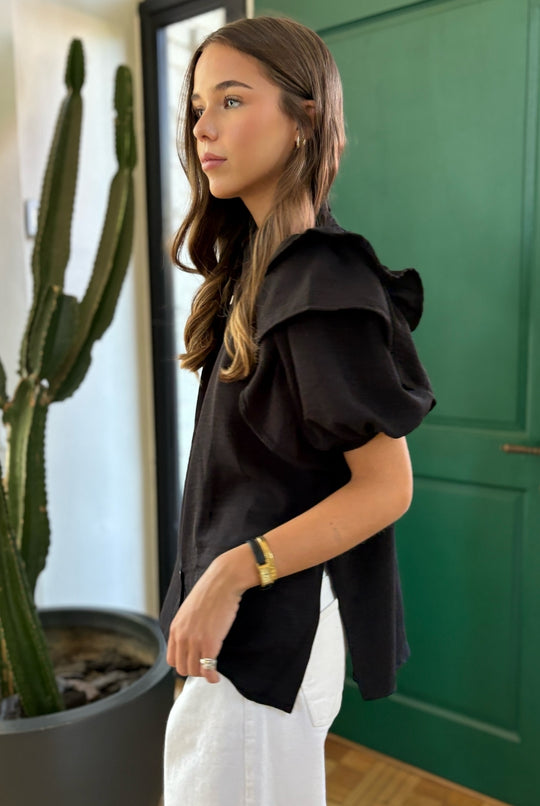 Blusa Amanda Doble Vuelo BLACK