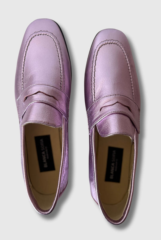 Mocasín Maia Light Pink Metallic / Cuero