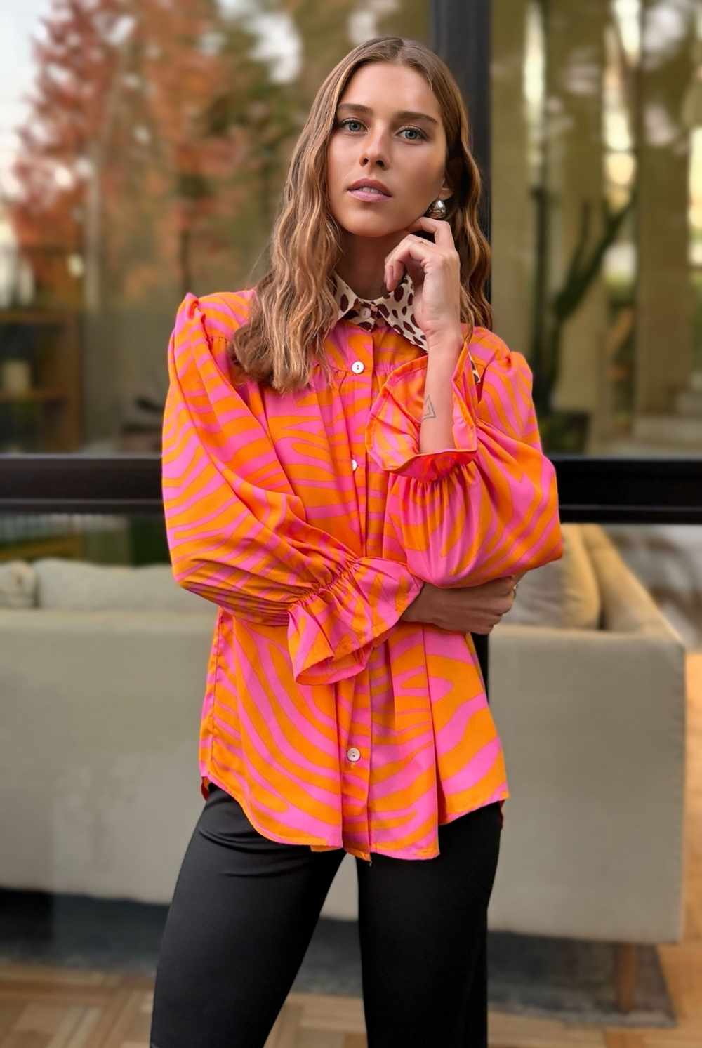 Blusa Rafaela Orange Tiger