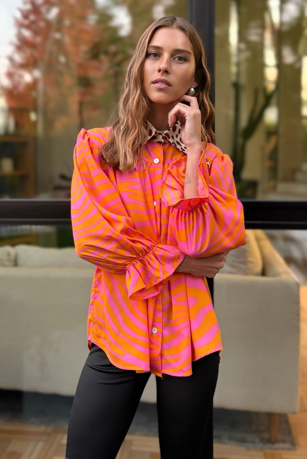 Blusa Rafaela Orange Tiger