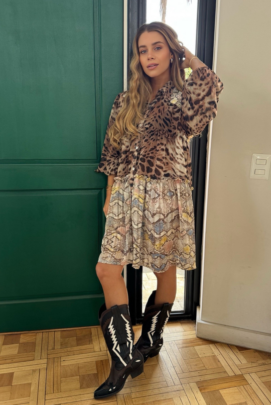 Vestido Sevilla Leopard Brown