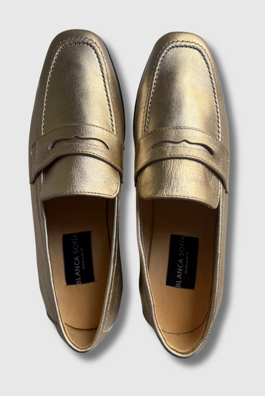Mocasín Walk Perfect Gold / Cuero