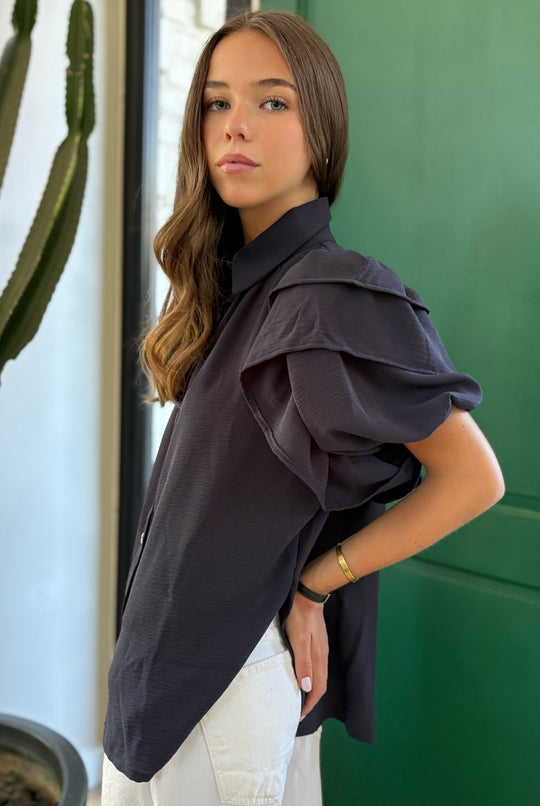 Blusa Amanda Doble Vuelo BLUE