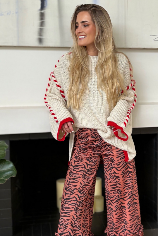 Sweater Berlín Beige/Red
