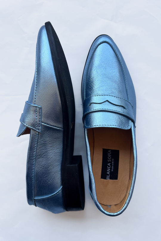 Mocasín Maia Sky Blue / Cuero