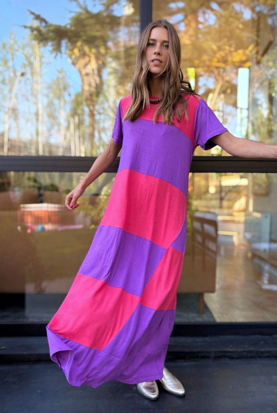 PRE VENTA VESTIDO DELFI PINK/PURPLE