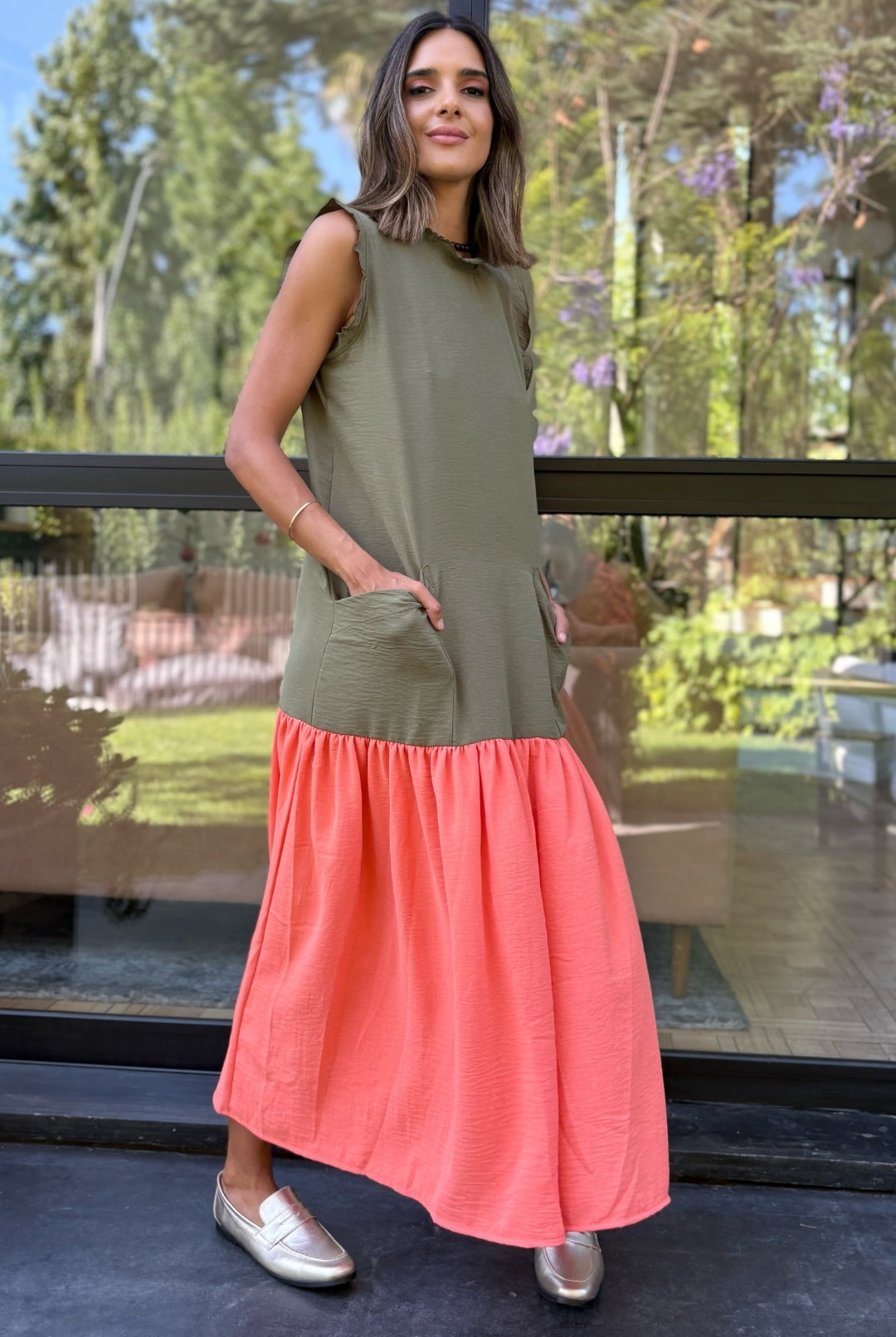 Vestido Italia GREEN / ORANGE