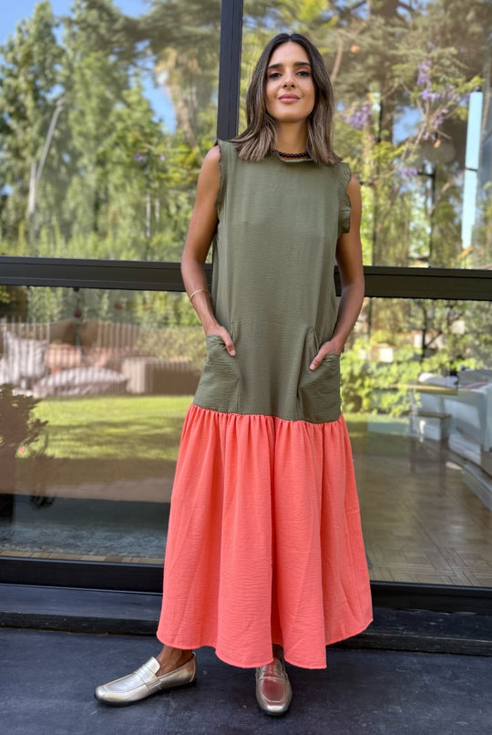 Vestido Italia GREEN / ORANGE