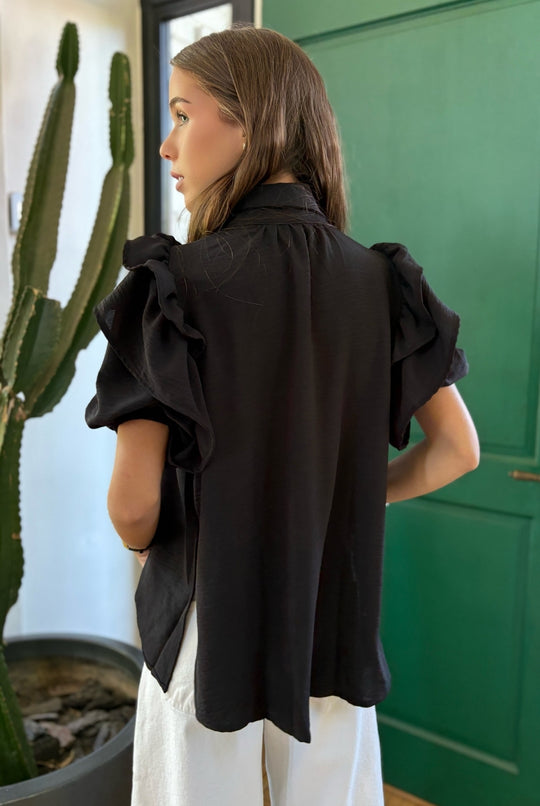 Blusa Amanda Doble Vuelo BLACK