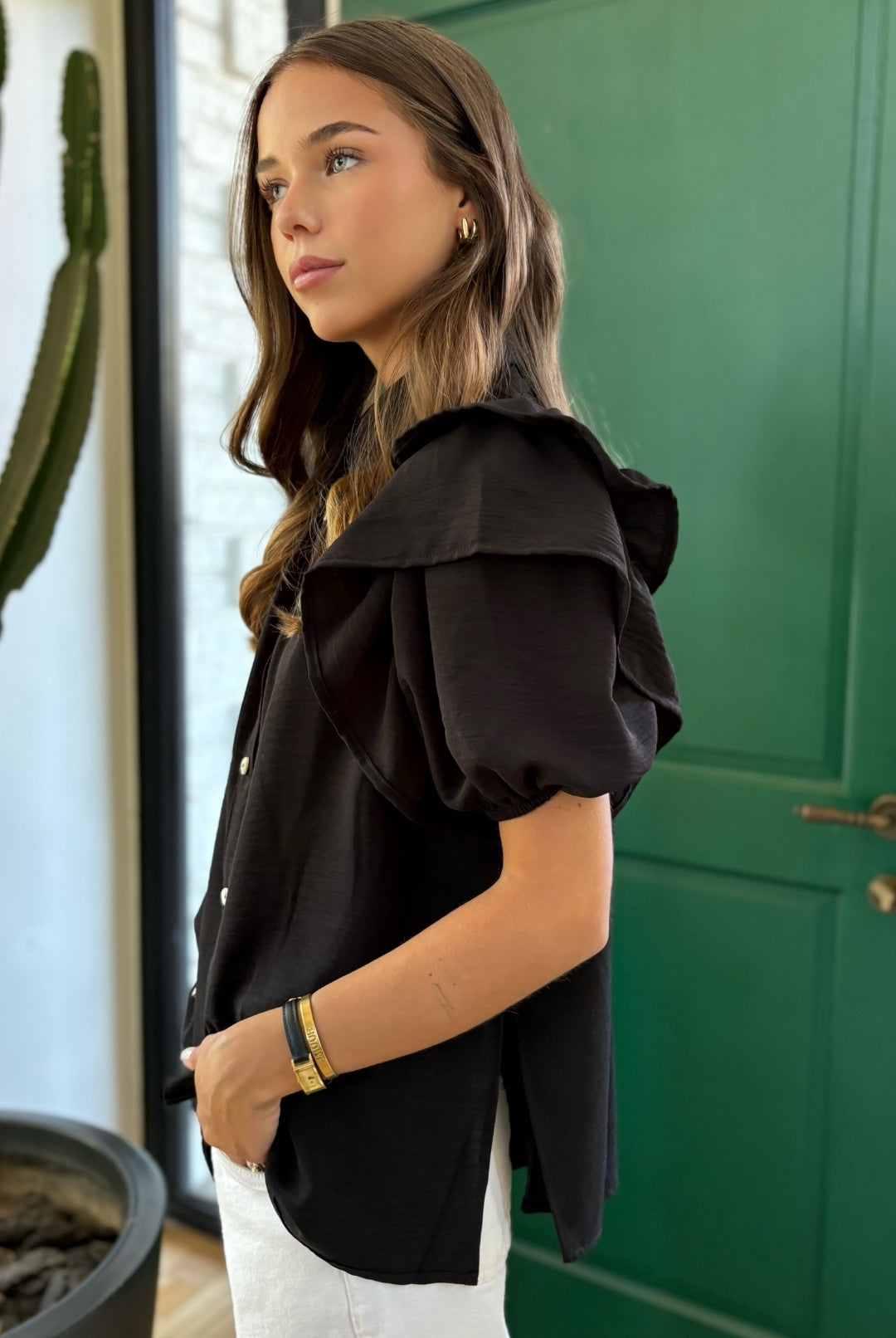 Blusa Amanda Doble Vuelo BLACK