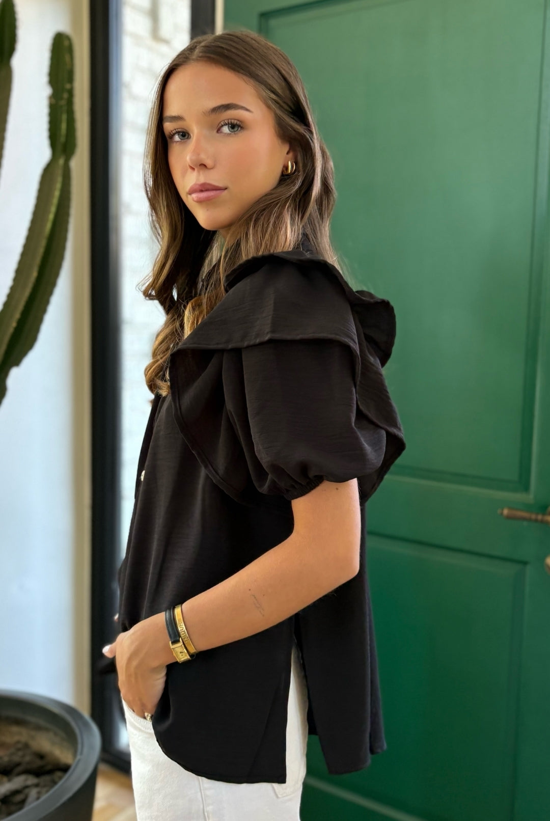 Blusa Amanda Doble Vuelo BLACK