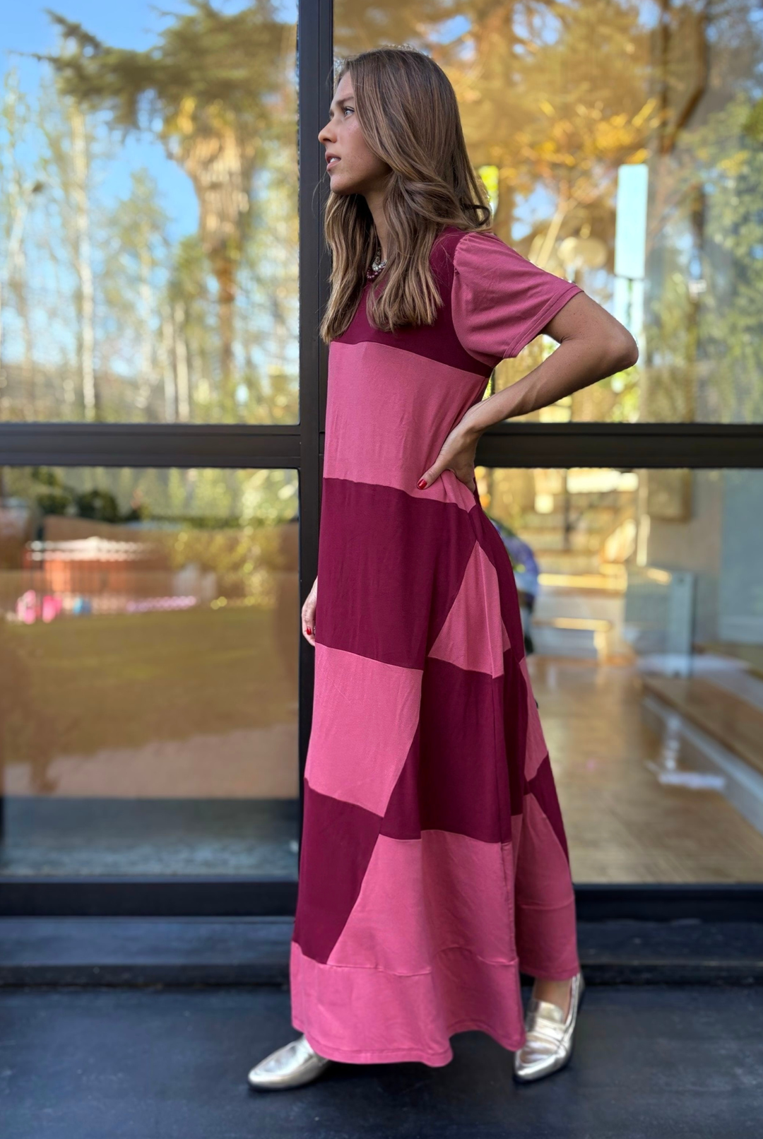 PRE VENTA VESTIDO DELFI BURDEO/PINK