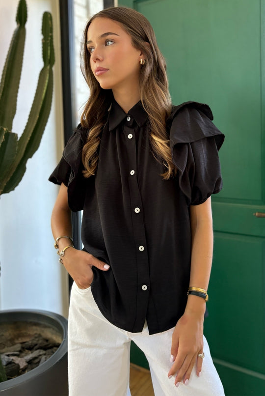 Blusa Amanda Doble Vuelo BLACK