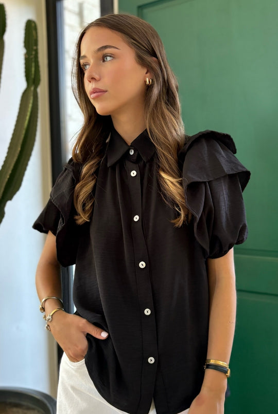 Blusa Amanda Doble Vuelo BLACK