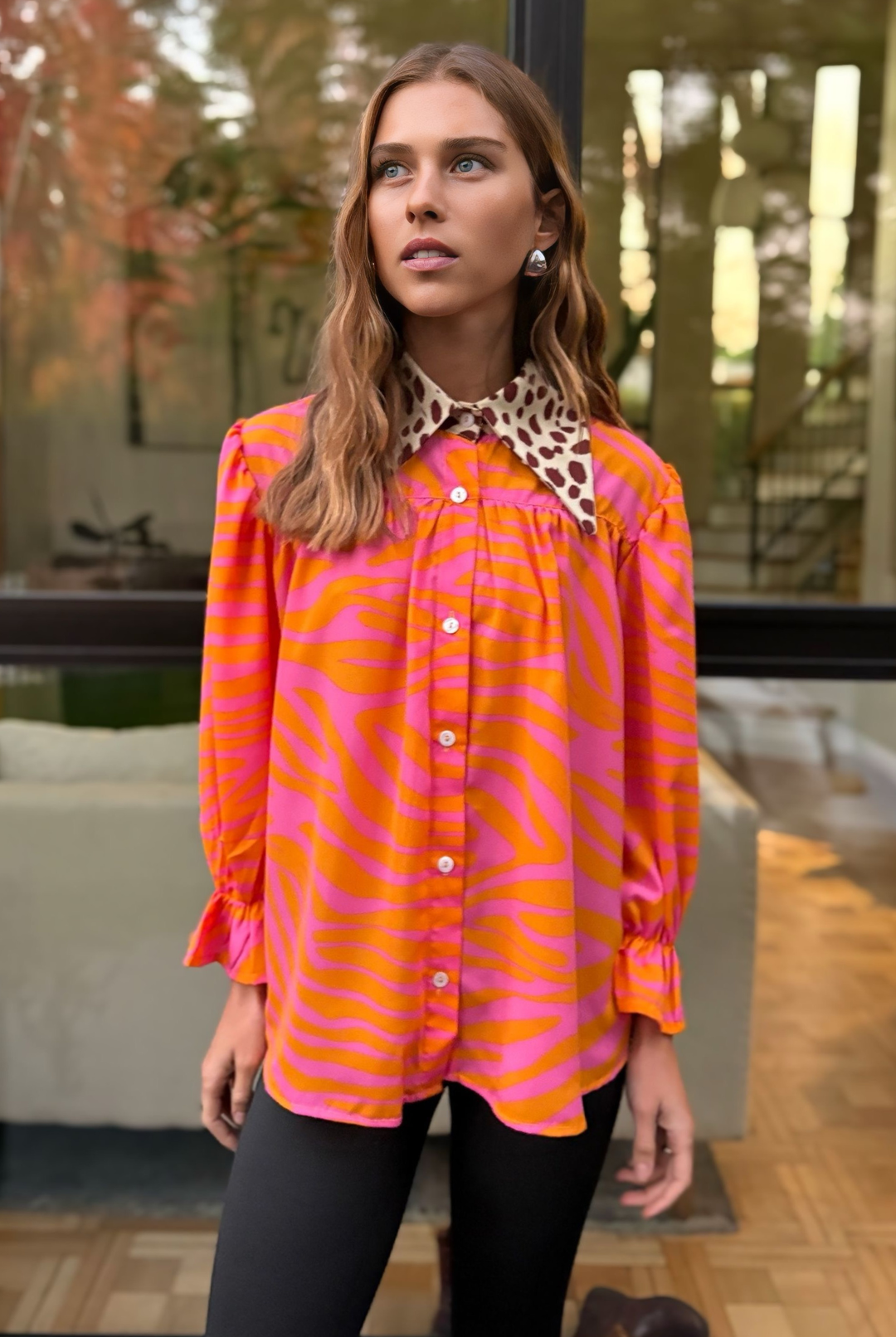Blusa Rafaela Orange Tiger