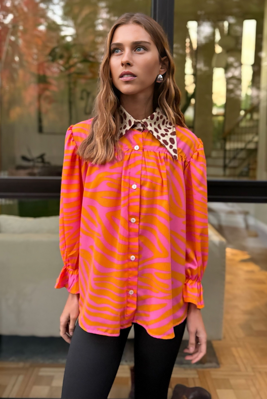 Blusa Rafaela Orange Tiger