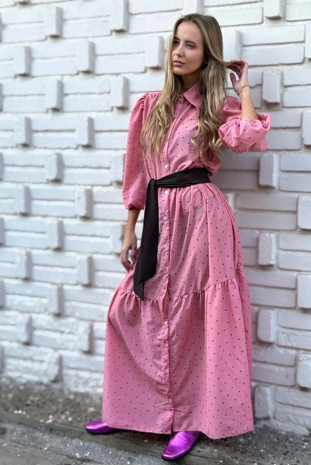 Vestido Marbella Pink Circles