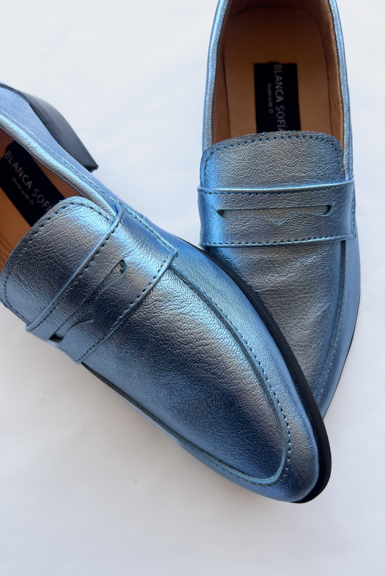 Mocasín Maia Sky Blue / Cuero