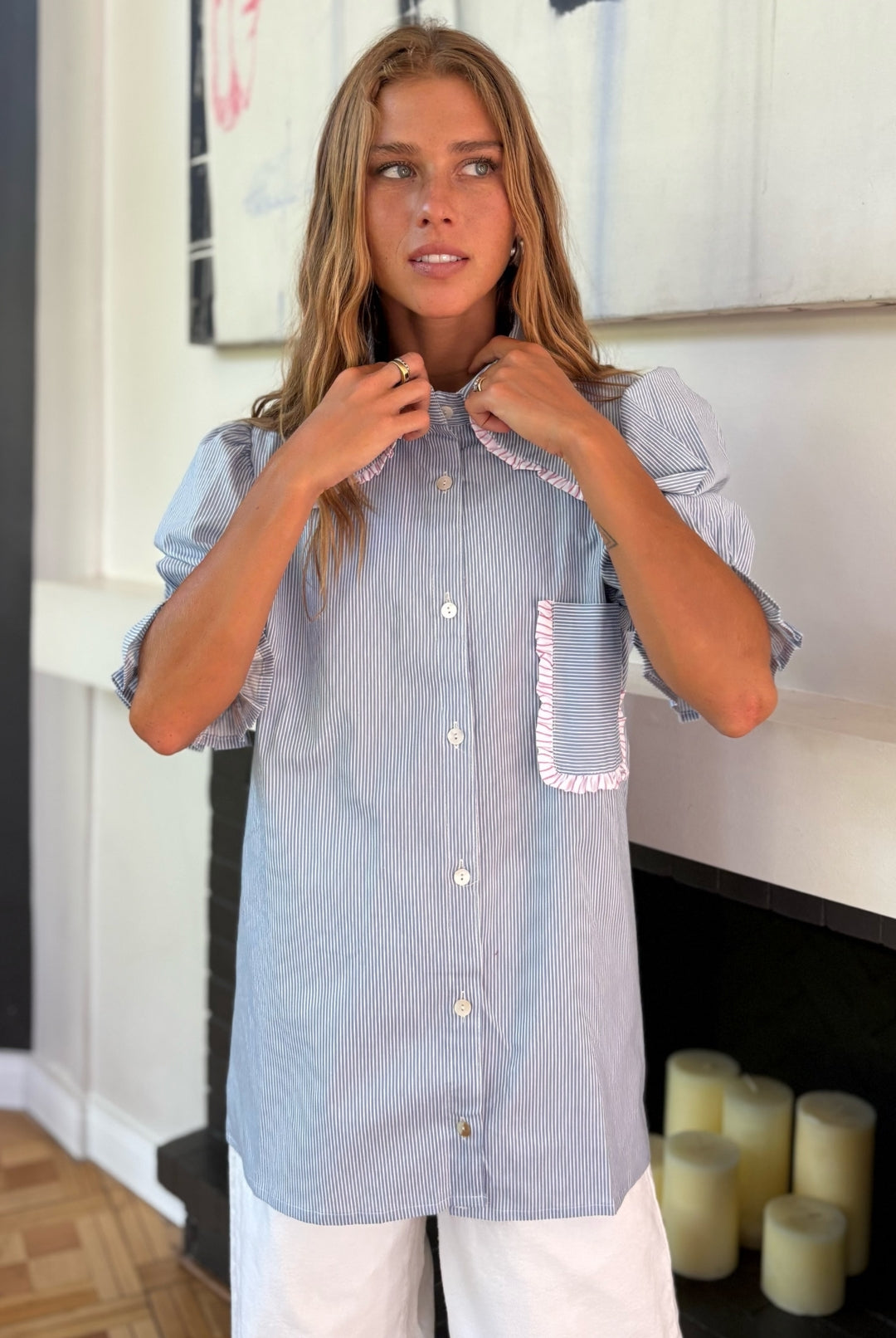 Blusa Málaga Rayas SKY BLUE