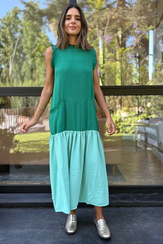 Vestido Italia DARK GREEN / LIGHT GREEN