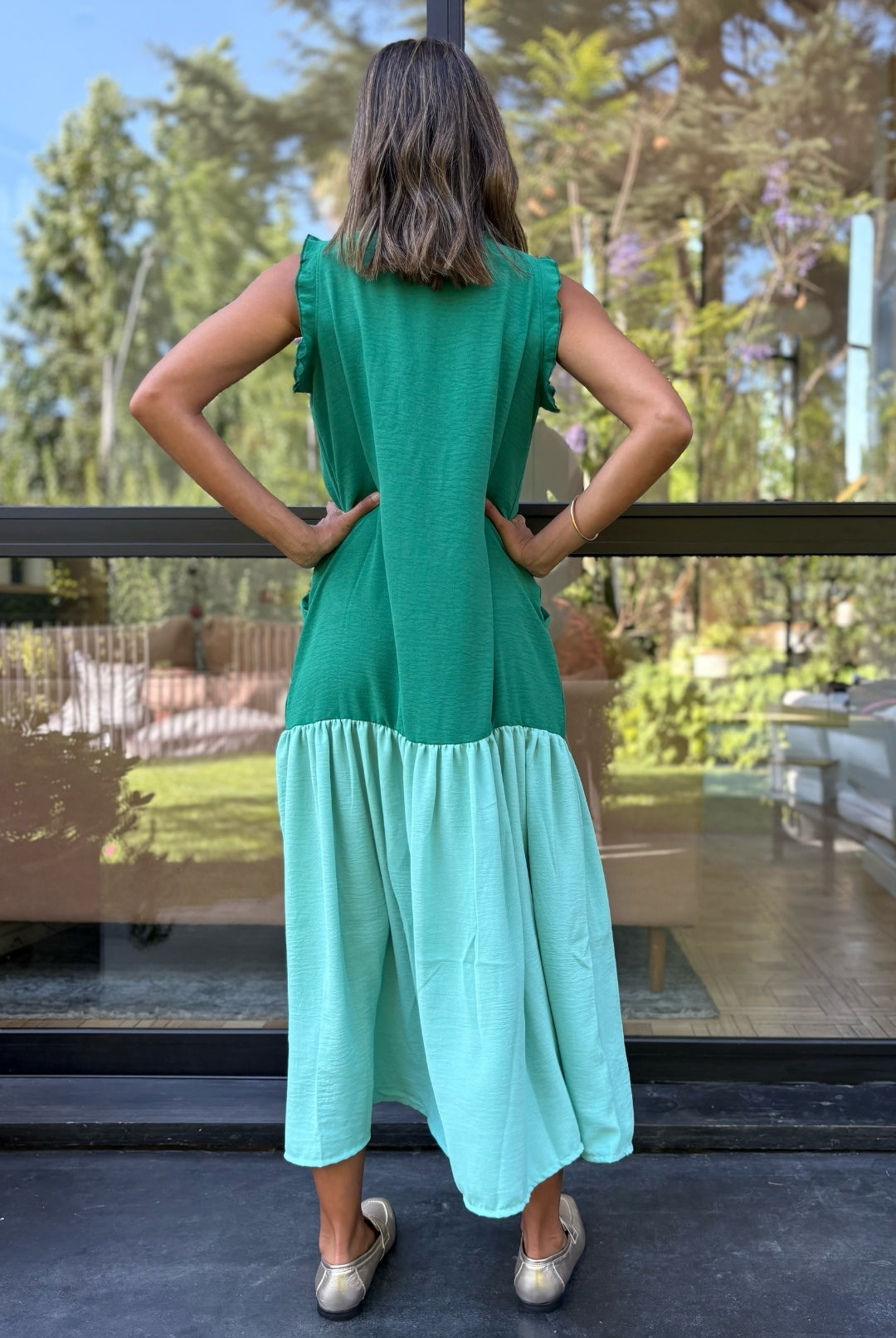 Vestido Italia DARK GREEN / LIGHT GREEN