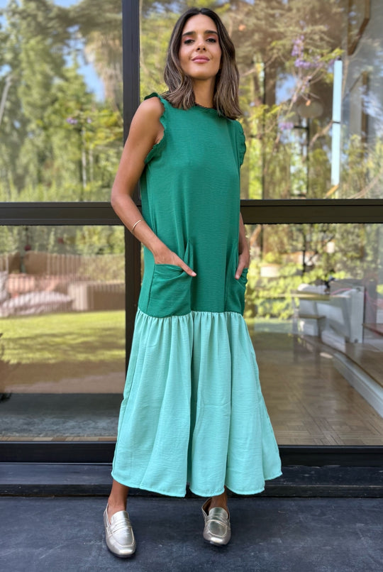 Vestido Italia DARK GREEN / LIGHT GREEN
