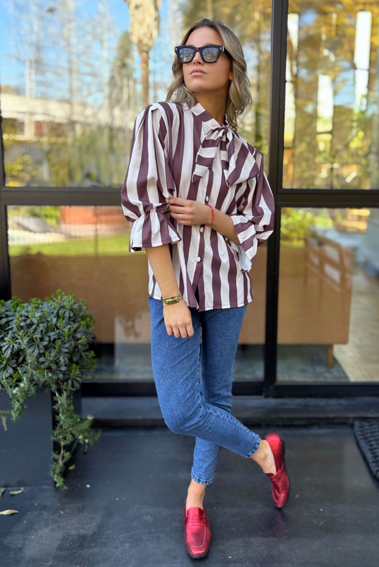 PRE VENTA BLUSA SANTORINI BROWN