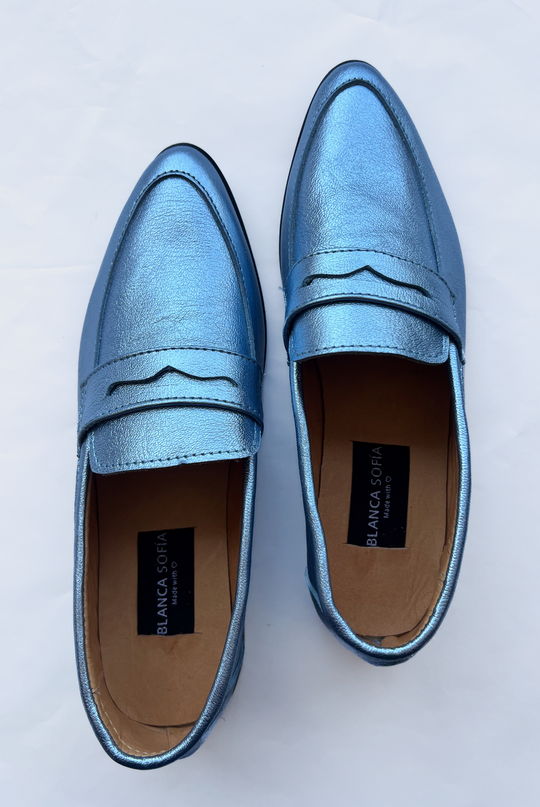 Mocasín Maia Sky Blue / Cuero