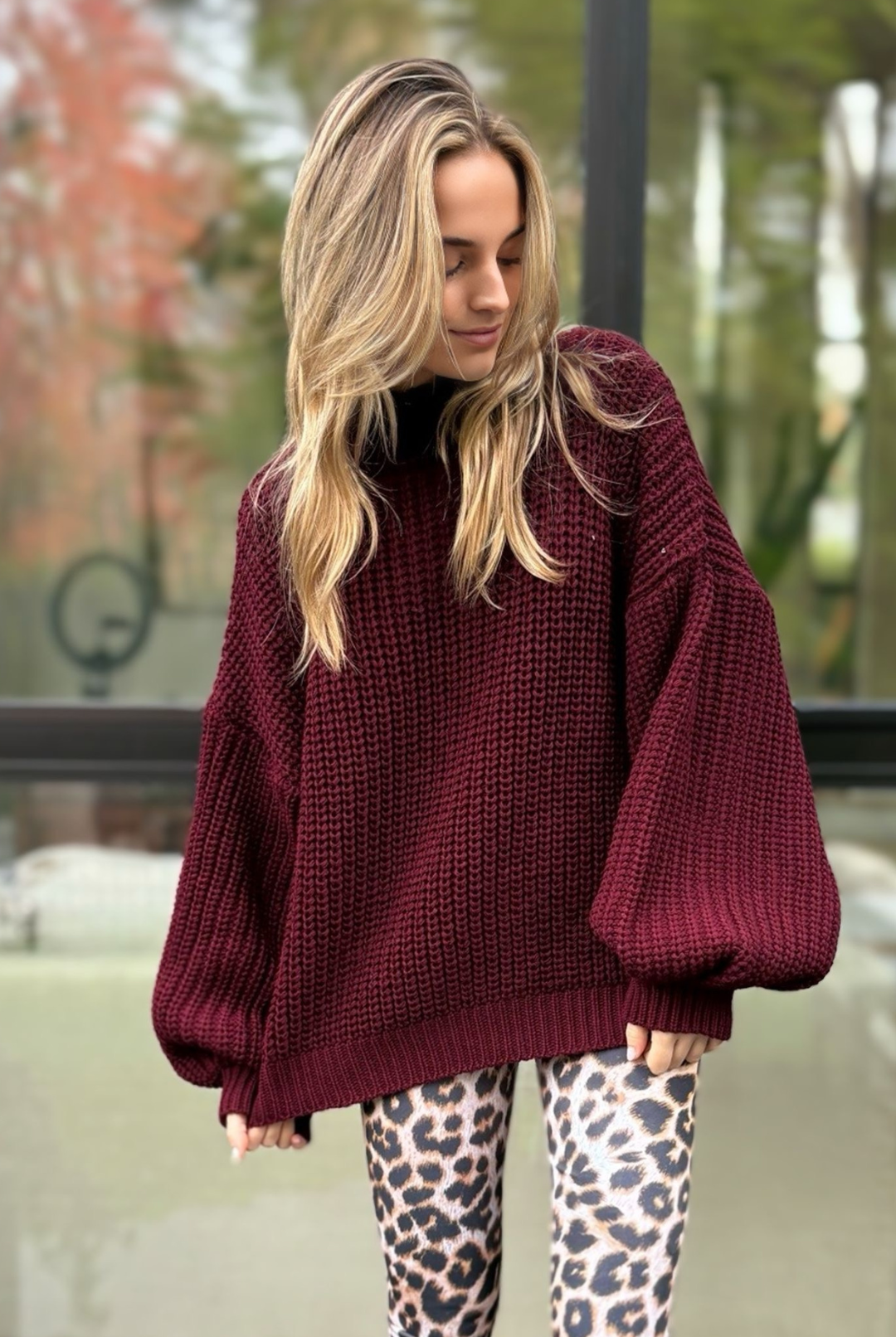 Sweater Blanca Sofía Burgundy